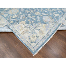 Load image into Gallery viewer, 9&#39;x12&#39;1&quot; Aegean Blue, Supple Collection, Oushak Design With All Over Leaf Pattern, Tone On Tone, Hand Knotted, Soft Wool, Plush And Lush, Oriental Rug FWR61404