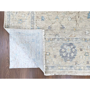 9'x12' Khaki Brown, Supple Collection, Oushak Design, Hand Knotted, Lush And Plush, Pure Wool, Soft Pile, Tone On Tone, Veggie Dyes, Oriental Rug FWR61464