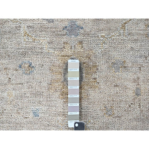 9'x12' Khaki Brown, Supple Collection, Oushak Design, Hand Knotted, Lush And Plush, Pure Wool, Soft Pile, Tone On Tone, Veggie Dyes, Oriental Rug FWR61464