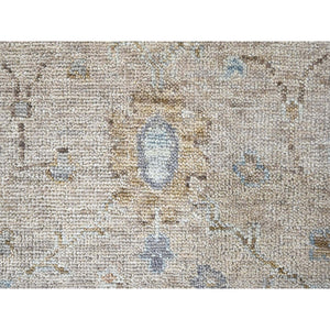 9'x12' Khaki Brown, Supple Collection, Oushak Design, Hand Knotted, Lush And Plush, Pure Wool, Soft Pile, Tone On Tone, Veggie Dyes, Oriental Rug FWR61464