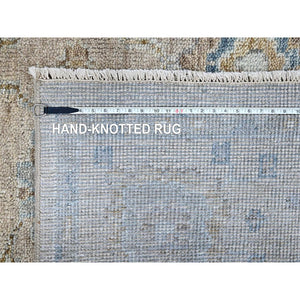 9'x12' Khaki Brown, Supple Collection, Oushak Design, Hand Knotted, Lush And Plush, Pure Wool, Soft Pile, Tone On Tone, Veggie Dyes, Oriental Rug FWR61464