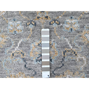 2'5"x8'6" Spanish Gray, Tone On Tone, Oushak Design, Hand Knotted, Lush And Plush, Supple Collection, All Wool, Soft Pile, Natural Dyes, Runner, Oriental Rug FWR61476