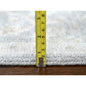 2'5"x11'4" Coin Gray, Hand Knotted, Supple Collection, Oushak Design, Tone On Tone, Soft Vibrant Wool, Plush And Lush, Runner, Oriental Rug FWR61494