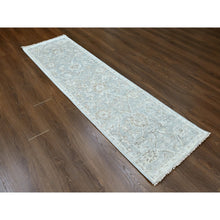 Load image into Gallery viewer, 2&#39;6&quot;x8&#39;6&quot; Oyster Gray, Supple Collection, Organic Wool, Hand Knotted, Oushak Design, Soft And Plush Pile, Runner, Oriental Rug FWR61506