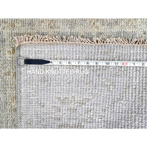 2'6"x8'7" Cloud Gray, Tone On Tone, Oushak Design, Hand Knotted, Lush And Plush, Supple Collection, All Wool, Soft Pile, Natural Dyes, Runner, Oriental Rug FWR61542