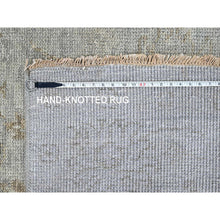 Load image into Gallery viewer, 7&#39;9&quot;x9&#39;8&quot; Hunter Green, Overdyed Peshawar with Heriz Design, Hand Knotted, Distressed, Zero Pile, 100% Wool, Oriental Rug FWR122226