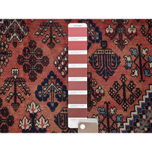 Load image into Gallery viewer, 9&#39;x12&#39;5&quot; Copper Red, Vintage Persian Joshagan with Geometric Medallion, Shaved Down, Zero Pile, Even Wear, Good Condition, Sides and Ends Professionally Secured, Hand Knotted, 100% Wool, Oriental Rug FWR6150