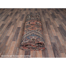 Load image into Gallery viewer, 9&#39;x12&#39;5&quot; Copper Red, Vintage Persian Joshagan with Geometric Medallion, Shaved Down, Zero Pile, Even Wear, Good Condition, Sides and Ends Professionally Secured, Hand Knotted, 100% Wool, Oriental Rug FWR6150