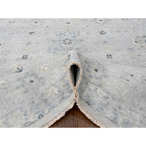 8'6"x11'4" Oyster Gray, Supple Collection, Oushak All Over Design, Soft Velvety Wool, Hand Knotted, Natural Dyes, Oriental Rug FWR61578