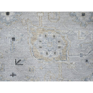 8'6"x11'4" Oyster Gray, Supple Collection, Oushak All Over Design, Soft Velvety Wool, Hand Knotted, Natural Dyes, Oriental Rug FWR61578