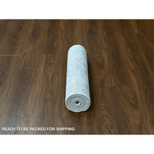 Load image into Gallery viewer, 2&#39;4&quot;x8&#39;8&quot; Pastel Gray, Oushak Design, Supple Collection, Tone On Tone, Hand Knotted, Pure Wool, Plush and Lush, Runner, Oriental Rug FWR61584