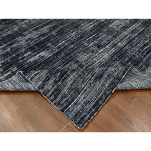 Load image into Gallery viewer, 8&#39;3&quot;x10&#39; Onyx Black with a mix of Ivory, Modern Design, Hand Loomed, Wool and Plant Based Silk, Textured Pile, Oriental Rug FWR61608