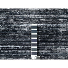 Load image into Gallery viewer, 8&#39;3&quot;x10&#39; Onyx Black with a mix of Ivory, Modern Design, Hand Loomed, Wool and Plant Based Silk, Textured Pile, Oriental Rug FWR61608