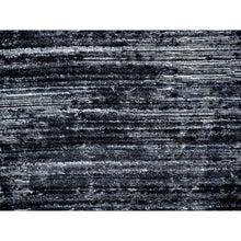 Load image into Gallery viewer, 8&#39;3&quot;x10&#39; Onyx Black with a mix of Ivory, Modern Design, Hand Loomed, Wool and Plant Based Silk, Textured Pile, Oriental Rug FWR61608