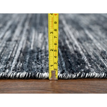 Load image into Gallery viewer, 8&#39;3&quot;x10&#39; Onyx Black with a mix of Ivory, Modern Design, Hand Loomed, Wool and Plant Based Silk, Textured Pile, Oriental Rug FWR61608