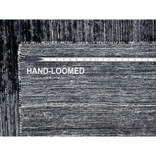 Load image into Gallery viewer, 8&#39;3&quot;x10&#39; Onyx Black With A Mix Of Ivory, Modern Design, Hand Loomed, Wool And Plant Based Silk, Textured Pile, Oriental Rug FWR61608