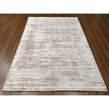 Load image into Gallery viewer, 8&#39;x10&#39; Shades of Brown, Hand Loomed, Wool and Plant Based Silk, Textured Pile, Borderless, Modern Design, Oriental Rug FWR61614