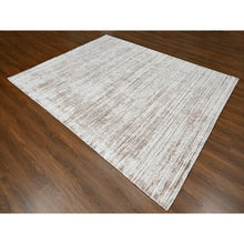 Load image into Gallery viewer, 8&#39;x10&#39; Shades of Brown, Hand Loomed, Wool and Plant Based Silk, Textured Pile, Borderless, Modern Design, Oriental Rug FWR61614