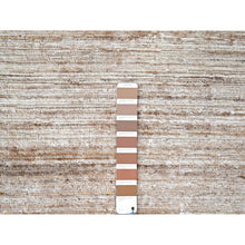 Load image into Gallery viewer, 8&#39;x10&#39; Shades of Brown, Hand Loomed, Wool and Plant Based Silk, Textured Pile, Borderless, Modern Design, Oriental Rug FWR61614