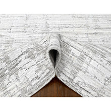 Load image into Gallery viewer, 8&#39;x10&#39; Bone White, Hand Loomed, Wool And Plant Based Silk, Textured Pile, Modern Design, Oriental Rug FWR61620