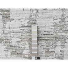 Load image into Gallery viewer, 8&#39;x10&#39; Bone White, Hand Loomed, Wool and Plant Based Silk, Textured Pile, Modern Design, Oriental Rug FWR61620