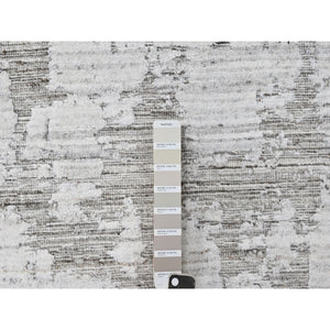 8'x10' Bone White, Hand Loomed, Wool and Plant Based Silk, Textured Pile, Modern Design, Oriental Rug FWR61620