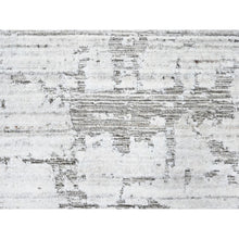 Load image into Gallery viewer, 8&#39;x10&#39; Bone White, Hand Loomed, Wool and Plant Based Silk, Textured Pile, Modern Design, Oriental Rug FWR61620