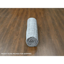 Load image into Gallery viewer, 8&#39;x10&#39; Bone White, Hand Loomed, Wool and Plant Based Silk, Textured Pile, Modern Design, Oriental Rug FWR61620