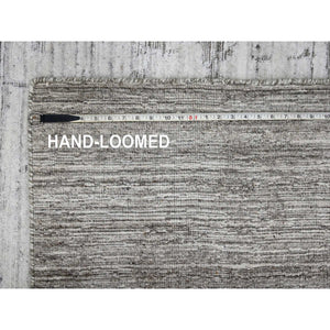8'x10' Bone White, Hand Loomed, Wool and Plant Based Silk, Textured Pile, Modern Design, Oriental Rug FWR61620