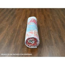 Load image into Gallery viewer, 9&#39;1&quot;x12&#39; Imperial Red, Colorful Abstract Design, Wool And Plant Based Silk, Hand Knotted, Nepali Weave, Modern, Oriental Rug FWR61626