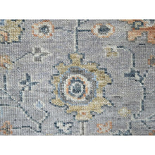 Load image into Gallery viewer, 2&#39;5&quot;x13&#39;10&quot; Pastel Gray, Supple Collection, Oushak Design, Hand Knotted, Lush and Plush, Pure Wool, Soft Pile, Tone On Tone, Natural Dyes, Runner, Oriental Rug FWR61656