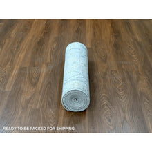 Load image into Gallery viewer, 2&#39;5&quot;x13&#39;10&quot; Pastel Gray, Supple Collection, Oushak Design, Hand Knotted, Lush And Plush, Pure Wool, Soft Pile, Tone On Tone, Natural Dyes, Runner, Oriental Rug FWR61656