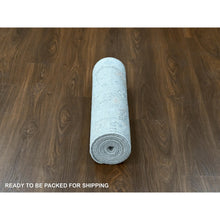 Load image into Gallery viewer, 2&#39;3&quot;x11&#39;2&quot; Cloud Gray, Supple Collection, Oushak All Over Design, Soft Velvety Wool, Hand Knotted, Vegetable Dyes, Narrow Runner, Oriental Rug FWR61662