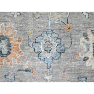 11'6"x15' Medium Gray, Oushak Design, Supple Collection, Organic Wool, Hand Knotted, Soft And Plush Pile, Oversized, Oriental Rug FWR61668