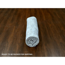 Load image into Gallery viewer, 8&#39;x10&#39; Chiffon White, Hand Loomed, Wool and Plant Based Silk, Textured Pile, Modern Grid Like Design, Oriental Rug FWR61680