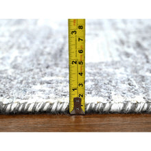 Load image into Gallery viewer, 8&#39;x10&#39; Chiffon White, Hand Loomed, Wool and Plant Based Silk, Textured Pile, Modern Grid Like Design, Oriental Rug FWR61680