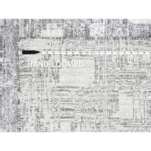 Load image into Gallery viewer, 8&#39;x10&#39; Chiffon White, Hand Loomed, Wool and Plant Based Silk, Textured Pile, Modern Grid Like Design, Oriental Rug FWR61680