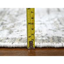 Load image into Gallery viewer, 8&#39;x10&#39; Cotton White With Brown, Modern Design, Hand Loomed, Wool And Plant Based Silk, Textured Pile, Oriental Rug FWR61686