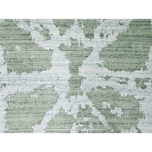 Load image into Gallery viewer, 6&#39;7&quot;x9&#39;6&quot; Sage Green, Hand Loomed, Modern Design, Wool and Plant Based Silk, Textured Pile, Oriental Rug FWR61692
