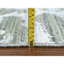Load image into Gallery viewer, 6&#39;7&quot;x9&#39;6&quot; Sage Green, Hand Loomed, Modern Design, Wool and Plant Based Silk, Textured Pile, Oriental Rug FWR61692