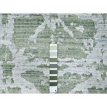 Load image into Gallery viewer, 5&#39;5&quot;x7&#39;5&quot; Pistachio Green, Hand Loomed, Wool and Plant Based Silk, Textured Pile, Modern Design, Oriental Rug FWR61698