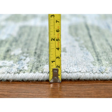 Load image into Gallery viewer, 5&#39;5&quot;x7&#39;5&quot; Pistachio Green, Hand Loomed, Wool and Plant Based Silk, Textured Pile, Modern Design, Oriental Rug FWR61698