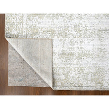 Load image into Gallery viewer, 4&#39;1&quot;x5&#39;10&quot; Oyster Gray, Textured Pile, Modern Design, Hand Loomed, Wool and Plant Based Silk, Oriental Rug FWR61704