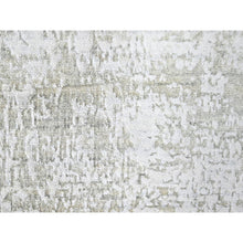 Load image into Gallery viewer, 4&#39;1&quot;x5&#39;10&quot; Oyster Gray, Textured Pile, Modern Design, Hand Loomed, Wool and Plant Based Silk, Oriental Rug FWR61704