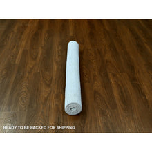 Load image into Gallery viewer, 4&#39;1&quot;x5&#39;10&quot; Oyster Gray, Textured Pile, Modern Design, Hand Loomed, Wool And Plant Based Silk, Oriental Rug FWR61704