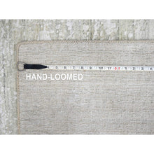 Load image into Gallery viewer, 4&#39;1&quot;x5&#39;10&quot; Oyster Gray, Textured Pile, Modern Design, Hand Loomed, Wool And Plant Based Silk, Oriental Rug FWR61704