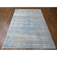 Load image into Gallery viewer, 8&#39;x10&#39; Marengo Gray, Modern Design, Hand Loomed, Wool and Plant Based Silk, Textured Pile, Oriental Rug FWR61716