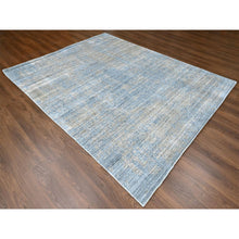 Load image into Gallery viewer, 8&#39;x10&#39; Marengo Gray, Modern Design, Hand Loomed, Wool and Plant Based Silk, Textured Pile, Oriental Rug FWR61716
