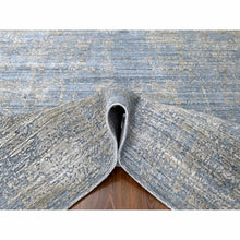 Load image into Gallery viewer, 8&#39;x10&#39; Marengo Gray, Modern Design, Hand Loomed, Wool and Plant Based Silk, Textured Pile, Oriental Rug FWR61716