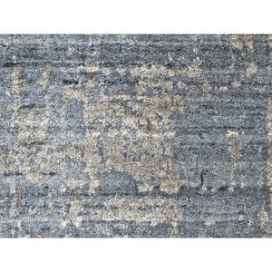 8'x10' Marengo Gray, Modern Design, Hand Loomed, Wool and Plant Based Silk, Textured Pile, Oriental Rug FWR61716